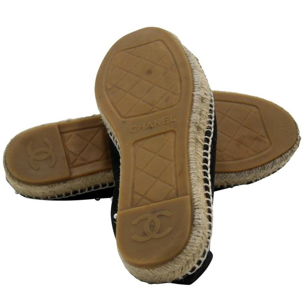 Chanel Espadrille 37 Double Stacked Mother Of Pearl Flats CC-S0207P-C020 - Picture 10 of 10